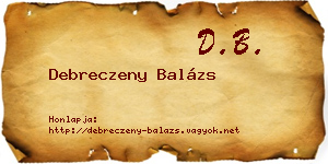 Debreczeny Balázs névjegykártya